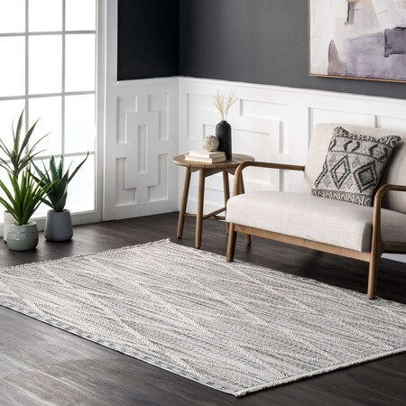 Nuloom Marcy Geometric Tasseled Area Rug 5ft x 8ft KKIO11A-508